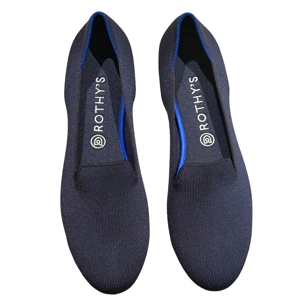 Rothy’s The Loafer Navy Knit Slip On Shoes Size 12 NWOT
